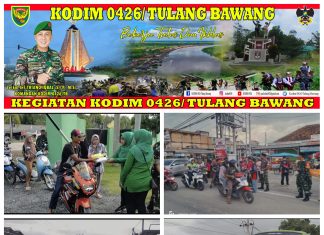 Komandan Kodim 0426 Tulang Bawang Bagikan Takjil Dibulan Suci Ramadhan Kepada Pengguna Jalan Raya