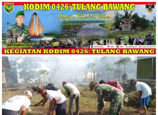 Sertu Sumarno Melaksanakan Kegiatan Gotong Royong Bersama Warga Desa Bujung Buring