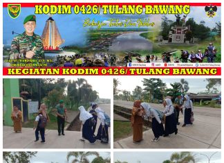 Peduli Keselamatan Babinsa Koramil 426-01 Simpang Pematang Bantu Anak-anak Sekolah Menyebrang Jalan