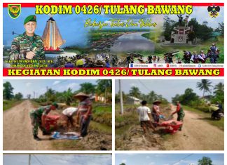 Babinsa Koramil 426-01 Ajak Warga Gotong Royong Bersihkan Jalan di Kampung Pancasila