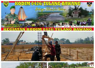 Kebersamaan Babinsa Koramil 426-05 Penawar Aji Gotong Royong Bantu Bangun Rumah Warga