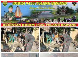 Kebersamaan Babinsa 426-01/SP, Gotong Royong Bantu Bangun Rumah Warga