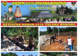 Babinsa Koramil 426-01/SP Memonitoring Pembuatan Dreinase Di Desa Tanjung Sari