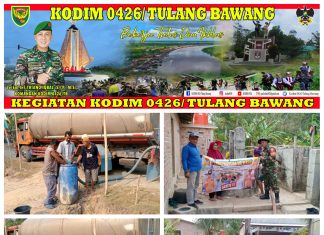 Bersama Perusahaan, Koramil 426-01 Simpang Pematang Salurkan Air Bersih Bagi Warganya
