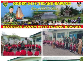Terima Kunjungan Anak TK Makarti, Koramil 426-04 Banjar Agung Kenalkan Tugas Pokok TNI