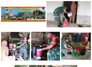 Melalui Program Masuk Dapur, Anggota Koramil 426-03 Rawajitu Jalin Kekeluargaan