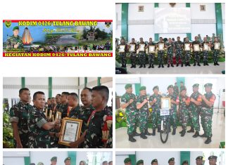 Membanggakan, Anggota Kodim 0426 Terima Penghargaan Dari Pangdam II Sebagai Babinsa Terbaik