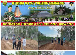 Babinsa Koramil 426-04 Banjar Agung Melaksanakan Kegiatan Monitoring Pengerjaan Jalan