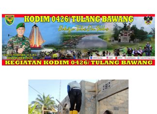 Babinsa Koramil 426-01 Simpang Pematang Kebersamaan Gotong Royong Bantu Bangun Rumah Warga
