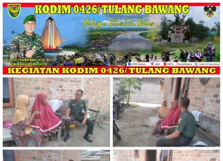 Babinsa Koramil 426-04 Banjar Agung Melaksanakan Komsos Di Rumah Warga Desa Binaan