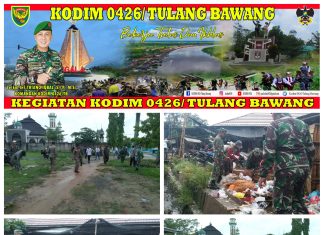 Kodim 0426 Tuba Melalui Koramil 426-01/SP Antisipasi Bencana Banjir, Gelar Karya Bakti Bersihkan Lingkungan