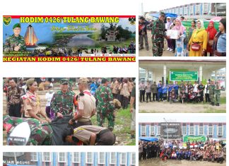 Komandan Kodim 0426 Tulang Bawang Gelar Karya Bakti Pembersihan Di Pasar Moderen Unit ll