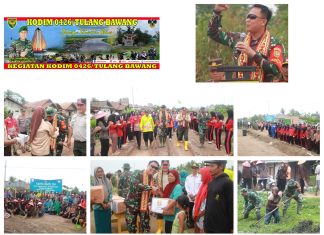 Kodim 0426 Tulang Bawang Jaga Lingkungan, Gelar Karya Bakti Bersihkan Aliran Kanal