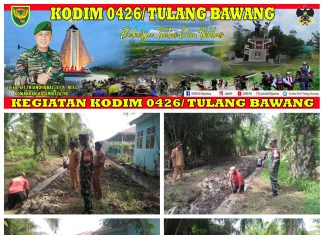 Babinsa Koramil 426-01 Simpang Pematang Bersama Warga Gotong-Royong Membuat Parit