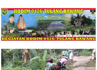 Babinsa Koramil 426-01 Simpang Pematang Dan Warga Gotong Royong Bersihkan Bahu Jalan