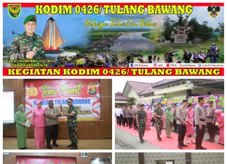 Dandim 0426 Tulang Bawang Di Dampingi Ketua Persit KCK Cabang XLlX Dim 0426 Hadiri Pisah Sambut Kapolres Tulang Bawang