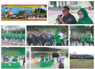 Senam Bersama Di Lanjutkan Jam Komandan (Dandim) 0426 Tulang Bawang Tekankan Netralitas TNI Pada Pemilu Serentak 2024