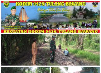 Babinsa Koramil 426-01 Simpang Pematang Bersama Warga Gotong-Royong Pembuatan Parit