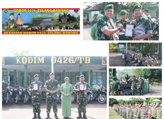 Komandan Kodim 0426 Tulang Bawang Pimpin Langsung Upacara Pelepasan Purna Tugas