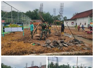 TMMD Ke-119 Kodim 0426/Tulang Bawang Lanjutkan Pengecoran Sumur Desa Sungai Badak