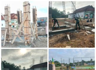 Satgas TMMD Kodim 0426/Tulang Bawang Siapkan Tiang Penampungan Air Bersih di Desa Sungai Badak