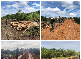 Warga Mesuji Berbondong-bondong Bantu Satgas TMMD Kodim 0426/Tulang Bawang Bangun Talud di Desa Sungai Badak