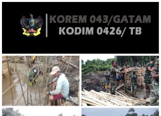 TMMD Kodim 0426 Tulang Bawang Terus Lanjutkan Pembangunan Jembatan