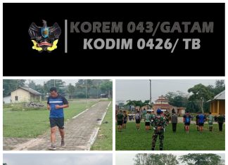 Tingkatkan Imunitas Tubuh, Prajurit Kodim 0426 Tulang Bawang Lari Pagi Di Lanjutkan Olahraga Sepak Bola.