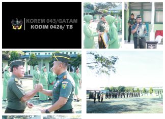 Komandan Kodim 0426 Tulang Bawang Pimpin Langsung Acara Korp Raport Purna Tugas Dan Pindah Satuan