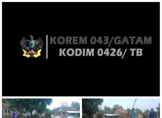 Sertu Sukardi melaksanakan Gotong Royong bersama masyarakat membuat Gorong gorong Jalan