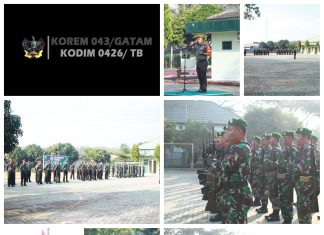 Upacara Pengibaran Bendera Bulanan di Kodim 0426/TB Dandim 0426/TB Tekankan Waspada Terhadap Ancaman Global dan Nasional