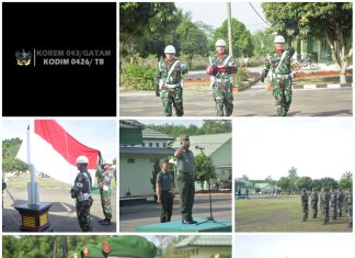 Upacara 17 San Danramil 426-03/Rawajitu Bacakan Amanat Pangdam ll Sriwijaya