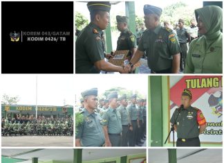 Dandim 0426/TB, Pimpin Upacara Purna Tugas Tiga Personilnya
