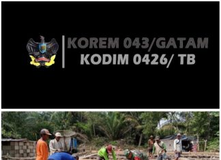Bentuk Kepedulian Babinsa 426-05/PA, Terjun langsung Bantu Pembangunan Rumah Warga