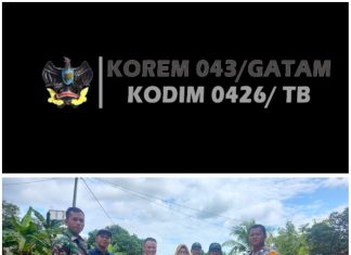 Babinsa 426-01/SP, Bersama Aparatur Kampung Dan Babinkamtibmas Melaksanakan Monitoring Pengerasan Jalan