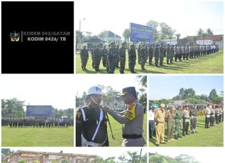 Pabung Mesuji Hadiri Apel Gelar Pasukan Operasi Patuh Zebra Krakatau TA. 2024 Di Polres Tuba
