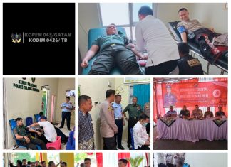 Peringati Hari Jadi Humas Polri Ke-73, Kodim 0426/TB, Ikuti Bhakti Sosial Donor Darah