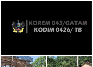 Bersama Warga, Babinsa Koramil 426-05/PA, Gotong Royong Bangun Gapura Perbatasan Antar Kampung