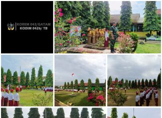 Babinsa 426-05/PA, Menjadi Pembina Upacara Bendera Di SDN 01 Wonorejo