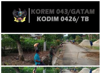 Babinsa Koramil 426-05/PA, Gotong Royong Bersihkan Saluran Air