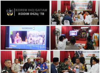Pastikan Aman Kondusif, Dandim 0426 TB, Ikuti Vicon Kapolri Terkait Kesiapan Pengamanan Tahun Baru
