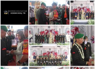 Gelar Tradisi Sangkur Pora, Dandim 0426 TB, Menyematkan Cincin Di Pernikahan Anggota Makodim 0426 TB