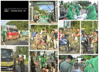 Kodim 0426/TB, Maniskan Buka Puasa 1446 Hijriah Dengan Berbagi Paket Takjil Gratis