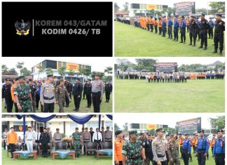 Pabung Kodim 0426 TB Mengikuti Apel Gelar Pasukan Operasi Ketupat Krakatau 2025
