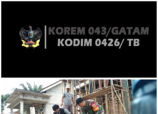 Wujudkan Manunggal TNI-Rakyat, Babinsa Koramil 426-04 BA, Terjun Langsung Bantu Warga Binaan Bangun Rumah