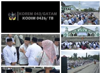 Dandim 0426 TB Sholat Idul Fitri 1446 H, Bersama Forkopimda Tuba Dan Ribuan Masyarakat