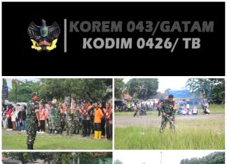 Jum’at Bersih Jajaran Koramil 426-02 Menggala Gelar Pembersihan Pasar Putri Agung