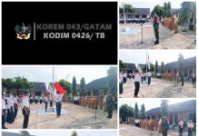 Babinsa 426-03 Rawajitu Jadi Irup Upacara Bendera Merah Putih Di SMPN 9 Rawajitu Utara