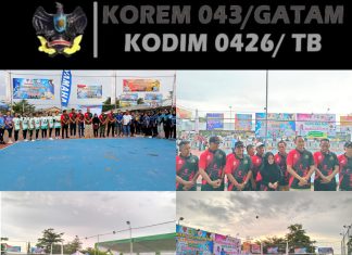 Danramil 426-01/SP Hadiri Pembukaan Turnamen Voli Cup HUT Ke-79 Bhayangkara