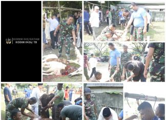 Kodim 0426 TB, Selenggarakan Pemotongan Hewan Kurban